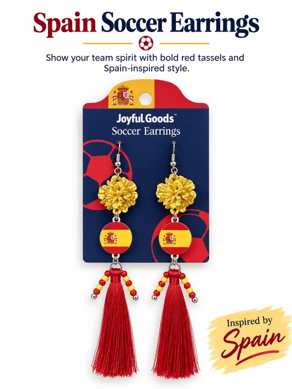 Spain soccer earrings
